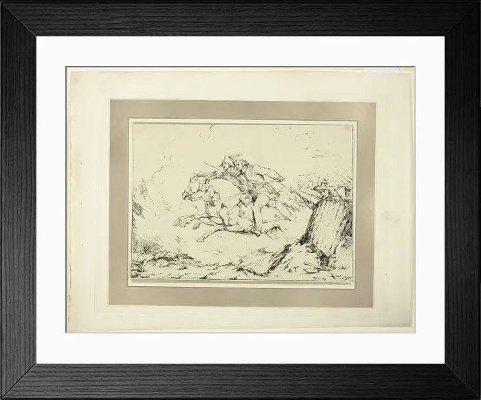 Framed Print : Charge, from the first issue of Specimens of Polyautography, 1803. Creator: Robert Ker Porter Framed Print : Charge, from the first issue of Specimens of Polyautography, 1803. Creator: Robert Ker Porter