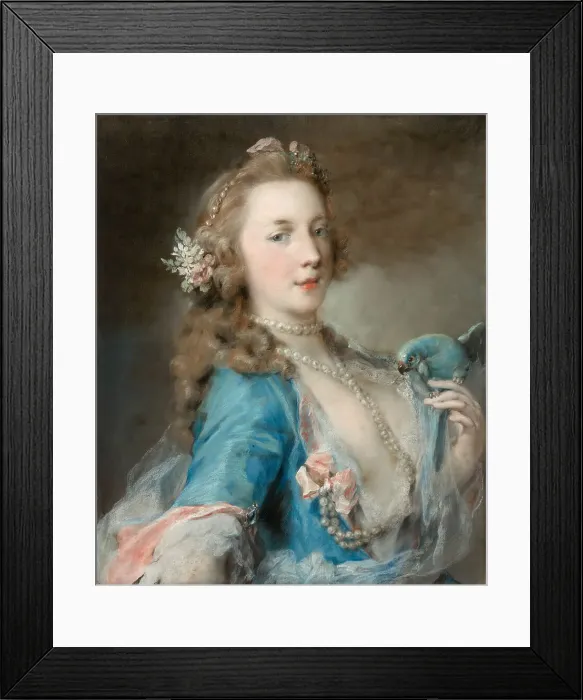 Framed Print : A Young Lady with a Parrot, c.1730. Creator: Rosalba Giovanna Carriera Framed Print : A Young Lady with a Parrot, c.1730. Creator: Rosalba Giovanna Carriera