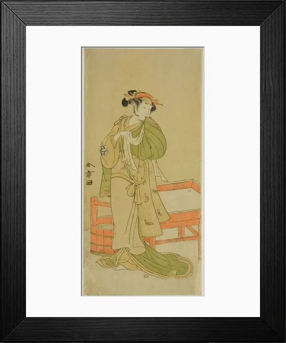 Framed Print : The Actor Yamashita Kinsaku II as Moshio in the Play Izu-goyomi Shibai no Ganjitsu... c.1772. Creator: Shunsho Framed Print : The Actor Yamashita Kinsaku II as Moshio in the Play Izu-goyomi Shibai no Ganjitsu... c.1772. Creator: Shunsho