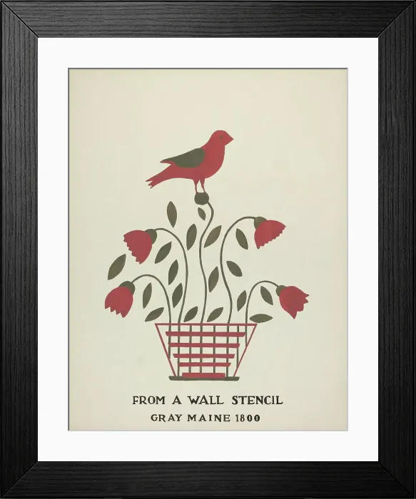 Framed Print : Design from Gray, Maine 1800 (no. 2): From Proposed Portfolio Maine Wall Stencils, 1935 / 1942. Creator: Mildred E Bent. Design from Gray, Maine 1800 (no. 2): From Proposed Portfolio Maine Wall Stencils, 1935 / 1942 Framed Print : Design from Gray, Maine 1800 (no. 2): From Proposed Portfolio Maine Wall Stencils, 1935 / 1942. Creator: Mildred E Bent. Design from Gray, Maine 1800 (no. 2): From Proposed Portfolio Maine Wall Stencils, 1935 / 1942