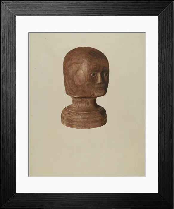 Framed Print : Wig Block, 1935 / 1942. Creator: Mildred E Bent Framed Print : Wig Block, 1935 / 1942. Creator: Mildred E Bent