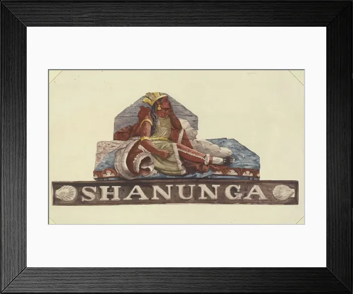 Framed Print : Sternpiece from Shanunga, 1935 / 1938. Creator: Mildred E Bent. Sternpiece from Shanunga, 1935 / 1938. Creator: Mildred E Bent Framed Print : Sternpiece from Shanunga, 1935 / 1938. Creator: Mildred E Bent. Sternpiece from Shanunga, 1935 / 1938. Creator: Mildred E Bent