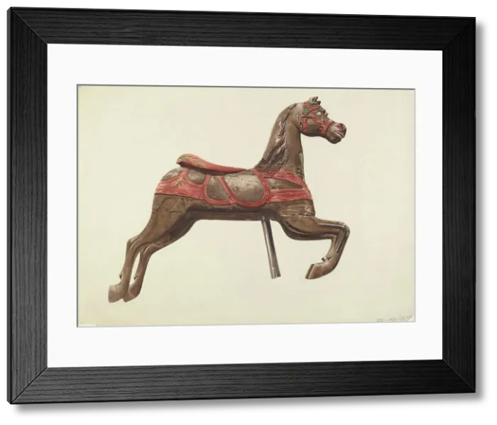 Framed Print : Carousel horse, 1935 / 1942. Creator: Mildred E Bent Framed Print : Carousel horse, 1935 / 1942. Creator: Mildred E Bent