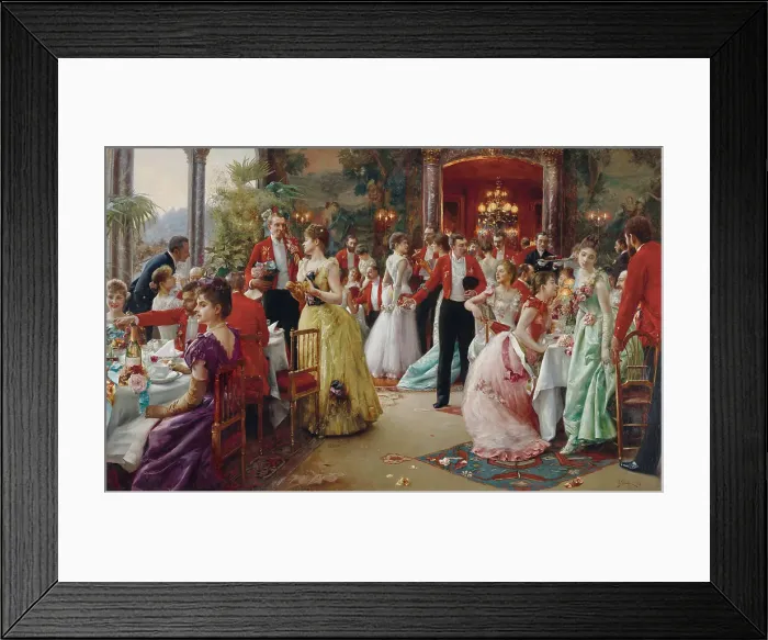 Framed Print : The Hunt Supper, 1889. Creator: Stewart, Julius (1855-1919) Framed Print : The Hunt Supper, 1889. Creator: Stewart, Julius (1855-1919)