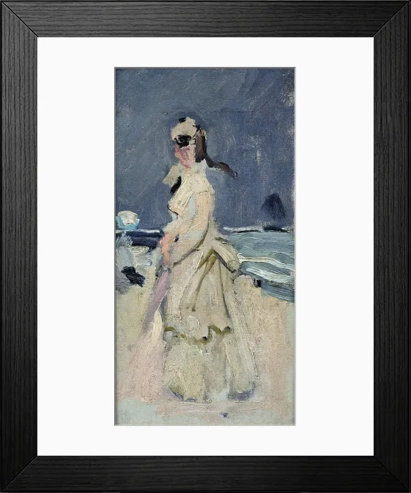 Framed Print : Camille on the beach, 1870. Creator: Monet, Claude (1840-1926) Framed Print : Camille on the beach, 1870. Creator: Monet, Claude (1840-1926)