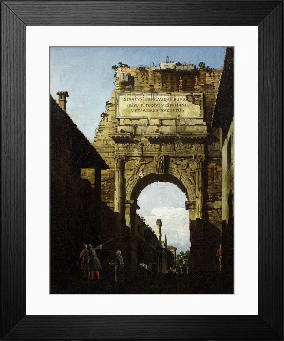Framed Print : The Arch of Titus in Rome, ca 1742. Creator: Bellotto, Bernardo (1720-1780) Framed Print : The Arch of Titus in Rome, ca 1742. Creator: Bellotto, Bernardo (1720-1780)