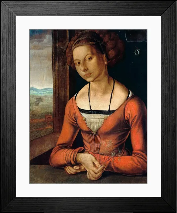 Framed Print : Portrait of a Young Fürleger with Her Hair Done Up, 1497. Creator: Dürer, Albrecht (1471-1528) Framed Print : Portrait of a Young Fürleger with Her Hair Done Up, 1497. Creator: Dürer, Albrecht (1471-1528)