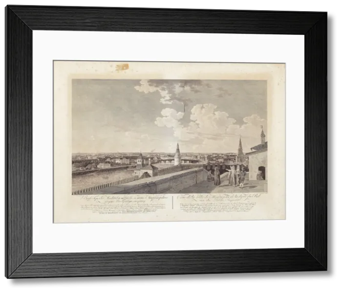 Framed Print : Vue du Kremlin et de ses environs à Moscou, 1799. Creator: Barthe, Gerard, de la (1730-1810) Framed Print : Vue du Kremlin et de ses environs à Moscou, 1799. Creator: Barthe, Gerard, de la (1730-1810)