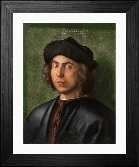 Framed Print : Portrait of a Young Man, 1506. Creator: Dürer, Albrecht (1471-1528) Framed Print : Portrait of a Young Man, 1506. Creator: Dürer, Albrecht (1471-1528)