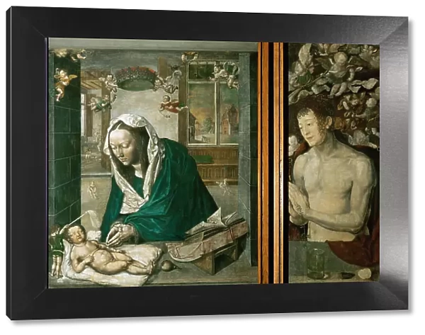 Dresden Altarpiece: central panel: Madonna Adoring the Child. The side panels: Saint Anthony and Sai Creator: Dürer, Albrecht (1471-1528)
