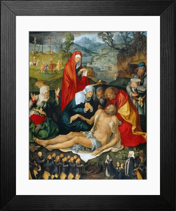 Framed Print : The Lamentation of Christ. Epitaph-Painting of the Nuremberg Holzschuher Family, ca 1499. Creator: Dürer, Albrecht (1471-1528) Framed Print : The Lamentation of Christ. Epitaph-Painting of the Nuremberg Holzschuher Family, ca 1499. Creator: Dürer, Albrecht (1471-1528)