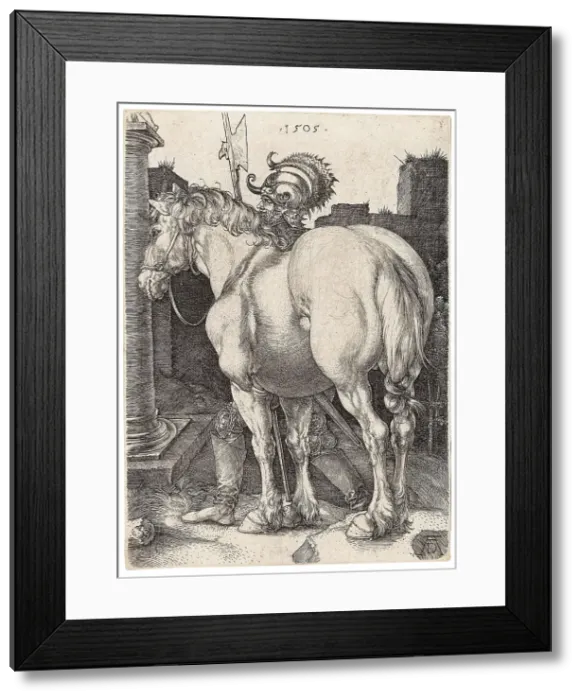 Framed Print : The Large Horse, 1505. Creator: Dürer, Albrecht (1471-1528) Framed Print : The Large Horse, 1505. Creator: Dürer, Albrecht (1471-1528)
