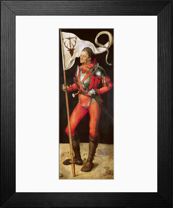 Framed Print : Paumgartner altarpiece, side panel: Lukas Paumgartner as Saint Eustace, after 1503. Creator: Dürer, Albrecht (1471-1528) Framed Print : Paumgartner altarpiece, side panel: Lukas Paumgartner as Saint Eustace, after 1503. Creator: Dürer, Albrecht (1471-1528)