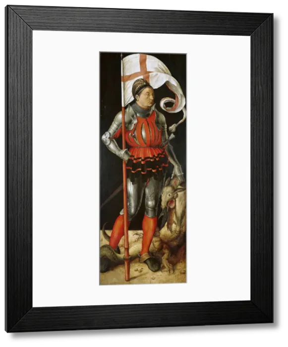 Framed Print : Paumgartner altarpiece, side panel: Stephan Paumgartner as Saint George, after 1503. Creator: Dürer, Albrecht (1471-1528) Framed Print : Paumgartner altarpiece, side panel: Stephan Paumgartner as Saint George, after 1503. Creator: Dürer, Albrecht (1471-1528)