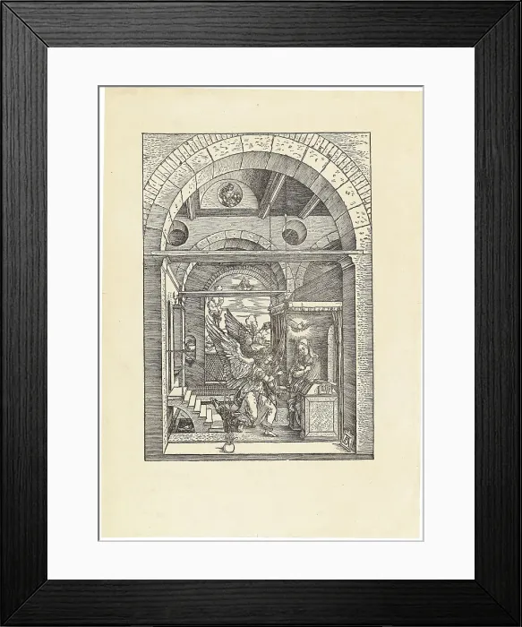 Framed Print : The Annunciation, from The Life of the Virgin, ca 1503. Creator: Dürer, Albrecht (1471-1528) Framed Print : The Annunciation, from The Life of the Virgin, ca 1503. Creator: Dürer, Albrecht (1471-1528)