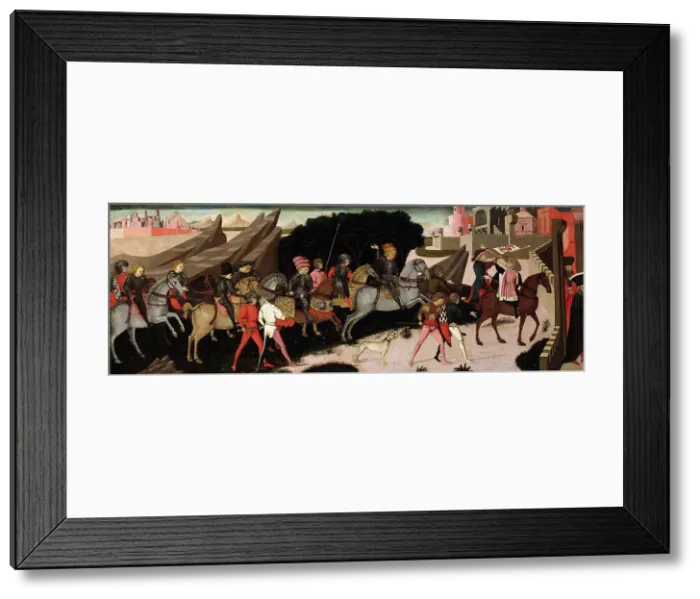 Framed Print : Procession of the knights near a city, c. 1450. Creator: Apollonio di Giovanni di Tommaso (ca. 1415-1465) Framed Print : Procession of the knights near a city, c. 1450. Creator: Apollonio di Giovanni di Tommaso (ca. 1415-1465)