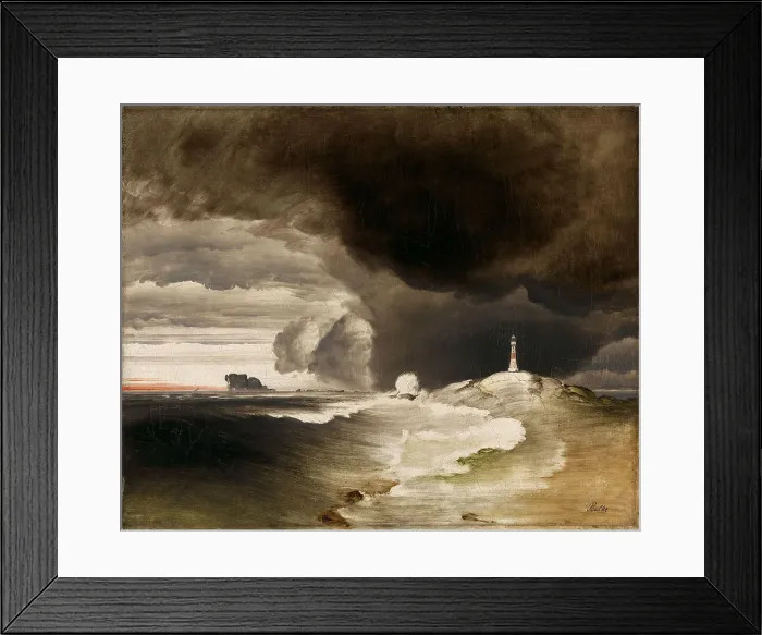 Framed Print : Lighthouse on the Norwegian Coast, ca 1855. Creator: Balke, Peder (1804-1887) Framed Print : Lighthouse on the Norwegian Coast, ca 1855. Creator: Balke, Peder (1804-1887)
