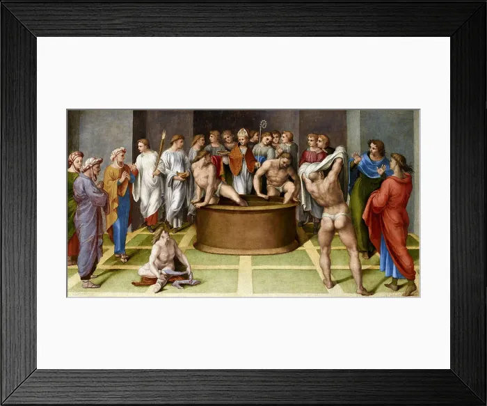 Framed Print : Saint Augustine Baptizes the Cathechumens, 1516-1517. Creator: Genga, Gerolamo (1476-1551) Framed Print : Saint Augustine Baptizes the Cathechumens, 1516-1517. Creator: Genga, Gerolamo (1476-1551)