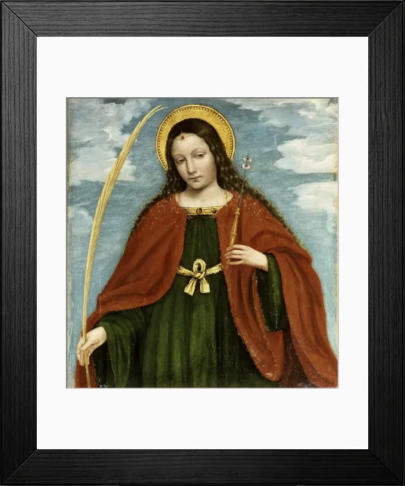 Framed Print : Saint Lucia (From the San Bartolomeo Polyptych), 1515-1520. Creator: Bergognone, Ambrogio (1453-1523) Framed Print : Saint Lucia (From the San Bartolomeo Polyptych), 1515-1520. Creator: Bergognone, Ambrogio (1453-1523)