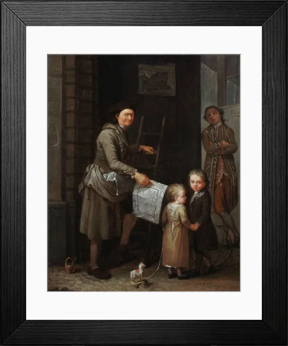 Framed Print : Bill Poster, ca 1735-1739. Creator: Jeaurat, Etienne (1699-1789) Framed Print : Bill Poster, ca 1735-1739. Creator: Jeaurat, Etienne (1699-1789)