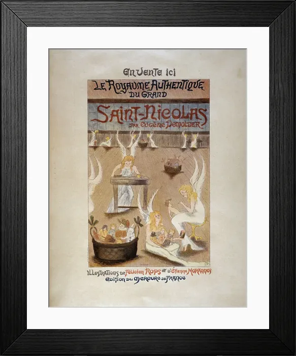 Framed Print : Le royaume authentique du grand Saint Nicolas, ca 1896. Creator: Morannes (Claire Rops), Étienne (1871-1944) Framed Print : Le royaume authentique du grand Saint Nicolas, ca 1896. Creator: Morannes (Claire Rops), Étienne (1871-1944)