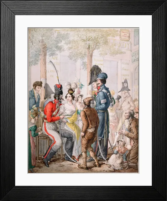 Framed Print : Occupation russe à Paris (Russian Cossacks in Paris, 1814), 1814-1817. Creator: Opiz, Georg Emanuel (1775-1841) Framed Print : Occupation russe à Paris (Russian Cossacks in Paris, 1814), 1814-1817. Creator: Opiz, Georg Emanuel (1775-1841)