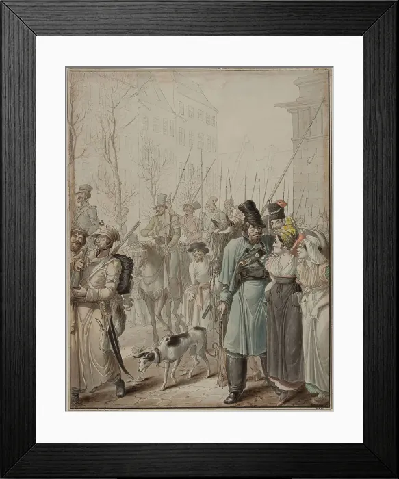 Framed Print : Occupation russe à Paris (Russian Cossacks in Paris, 1814), 1814-1817. Creator: Opiz, Georg Emanuel (1775-1841) Framed Print : Occupation russe à Paris (Russian Cossacks in Paris, 1814), 1814-1817. Creator: Opiz, Georg Emanuel (1775-1841)