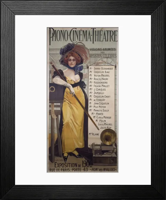 Framed Print : Phono-cinéma-théâtre, visions animées des artistes célèbres, 1900. Creator: Flameng, François (1856-1923) Framed Print : Phono-cinéma-théâtre, visions animées des artistes célèbres, 1900. Creator: Flameng, François (1856-1923)
