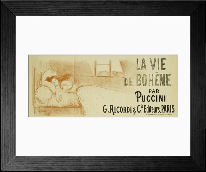 Framed Print : Poster for the opera La Bohème by Giacomo Puccini, 1895. Creator: Forain, Jean-Louis (1852-1931) Framed Print : Poster for the opera La Bohème by Giacomo Puccini, 1895. Creator: Forain, Jean-Louis (1852-1931)