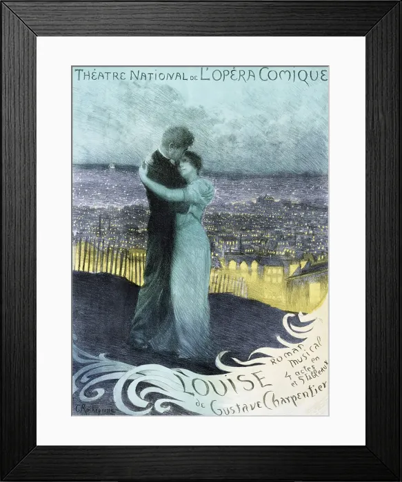 Framed Print : Poster for the Oper Louise by Gustave Charpentier, 1900. Creator: Rochegrosse, Georges Antoine (1859-1938) Framed Print : Poster for the Oper Louise by Gustave Charpentier, 1900. Creator: Rochegrosse, Georges Antoine (1859-1938)