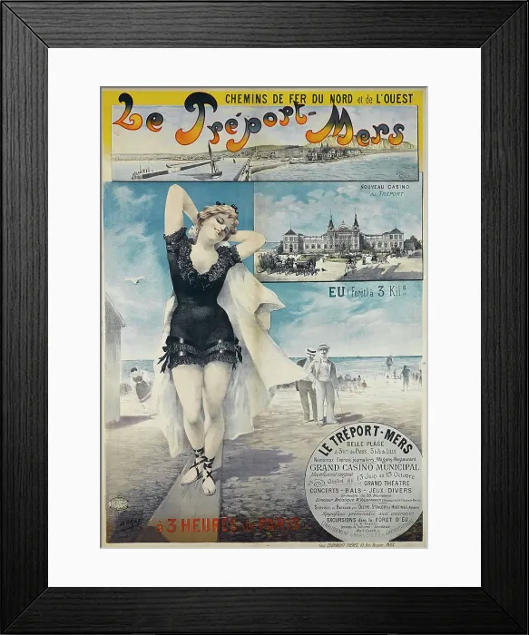 Framed Print : Le Tréport-Mers. Chemins de fer du Nord et de l'Ouest, 1897. Creator: Gray (Boulanger), Henri (1858-1924) Framed Print : Le Tréport-Mers. Chemins de fer du Nord et de l'Ouest, 1897. Creator: Gray (Boulanger), Henri (1858-1924)