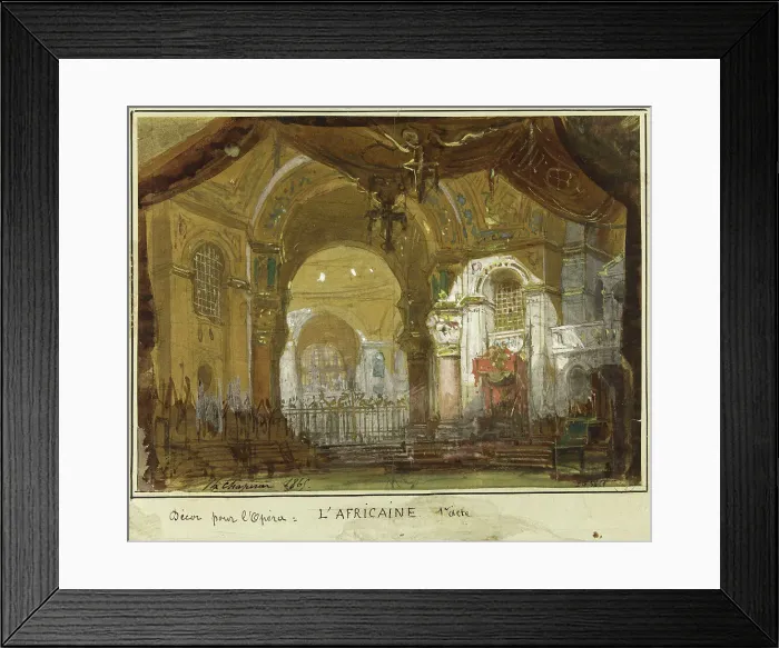 Framed Print : Stage design for the Opera L'Africaine by G. Meyerbeer, 1865. Creator: Chaperon, Philippe (1823-1906). Stage design for the Opera L'Africaine by G. Meyerbeer, 1865. Creator: Chaperon, Philippe (1823-1906) Framed Print : Stage design for the Opera L'Africaine by G. Meyerbeer, 1865. Creator: Chaperon, Philippe (1823-1906). Stage design for the Opera L'Africaine by G. Meyerbeer, 1865. Creator: Chaperon, Philippe (1823-1906)