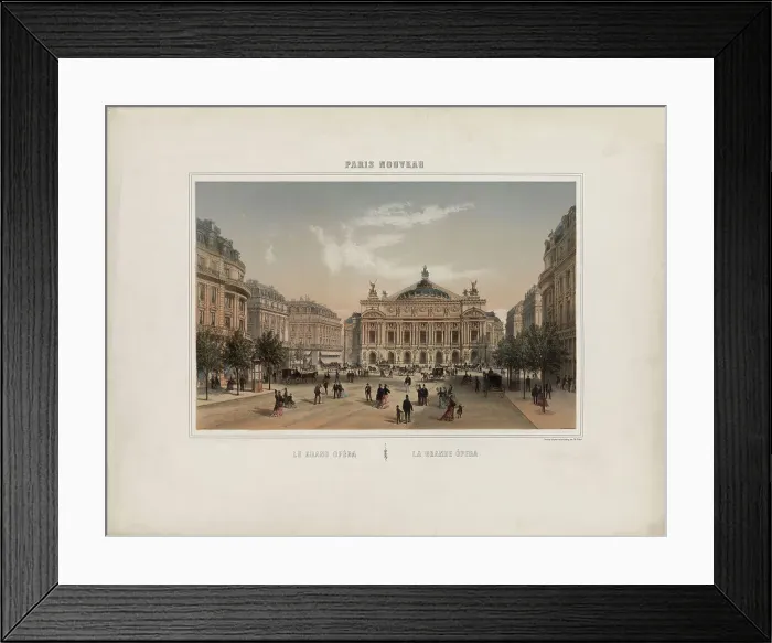 Framed Print : Le grand Opéra. Creator: Fichot, Michel Charles (1817-1903) Framed Print : Le grand Opéra. Creator: Fichot, Michel Charles (1817-1903)