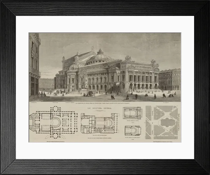 Framed Print : Le nouvel Opéra. Creator: Maurand, Charles (1824-1904) Framed Print : Le nouvel Opéra. Creator: Maurand, Charles (1824-1904)