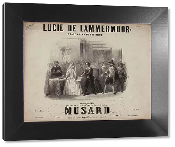 Cover of the score of the opera Lucia di Lammermoor by Gaetano Donizetti, 1839. Creator: Coindre, Victor (1816-1896)