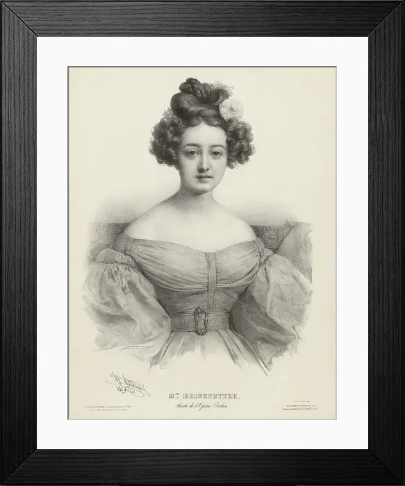 Framed Print : Portrait of the opera singer Sabine Heinefetter (1809-1872), 1829. Creator: Grevedon, Pierre Louis Henri (1776-1860) Framed Print : Portrait of the opera singer Sabine Heinefetter (1809-1872), 1829. Creator: Grevedon, Pierre Louis Henri (1776-1860)