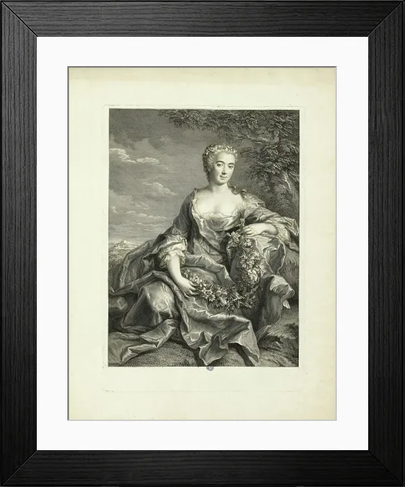 Framed Print : Portrait of the opera singer Marie Pélissier (1707-1749), First third of 18th cen. Creator: Daullé, Jean (1703-1763) Framed Print : Portrait of the opera singer Marie Pélissier (1707-1749), First third of 18th cen. Creator: Daullé, Jean (1703-1763)