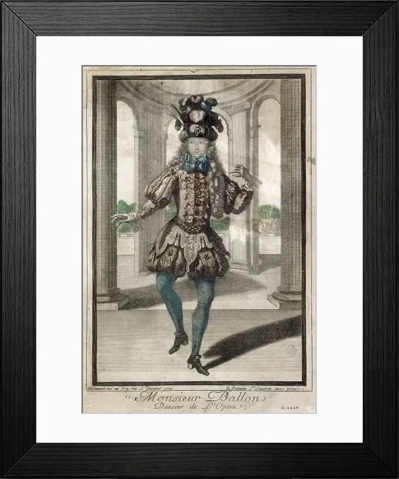 Framed Print : Portrait of the ballet dancer Claude Ballon (1671-1744), um 1700. Creator: Bonnart, Henri (1642-1711) Framed Print : Portrait of the ballet dancer Claude Ballon (1671-1744), um 1700. Creator: Bonnart, Henri (1642-1711)