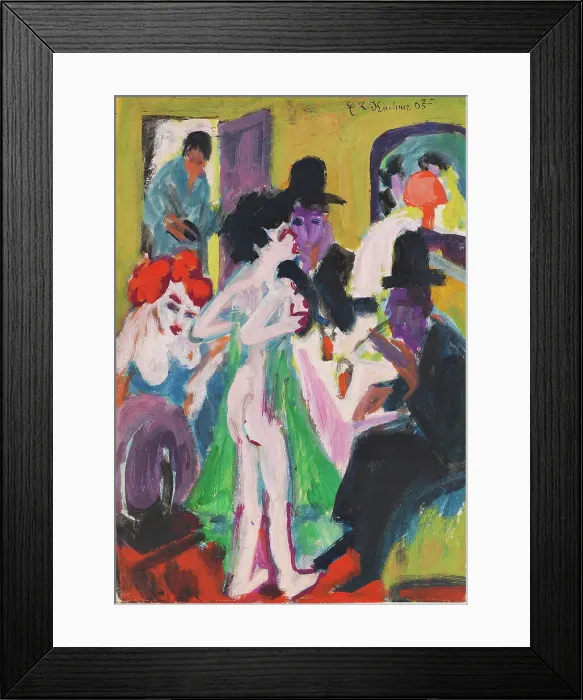 Framed Print : In the brothel, 1913-1920. Creator: Kirchner, Ernst Ludwig (1880-1938) Framed Print : In the brothel, 1913-1920. Creator: Kirchner, Ernst Ludwig (1880-1938)
