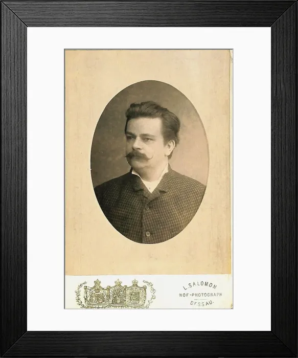 Framed Print : Portrait of the conductor and composer August Klughardt (1847-1902), c. 1890. Creator: Photo studio L. Salomon, Dessau Framed Print : Portrait of the conductor and composer August Klughardt (1847-1902), c. 1890. Creator: Photo studio L. Salomon, Dessau