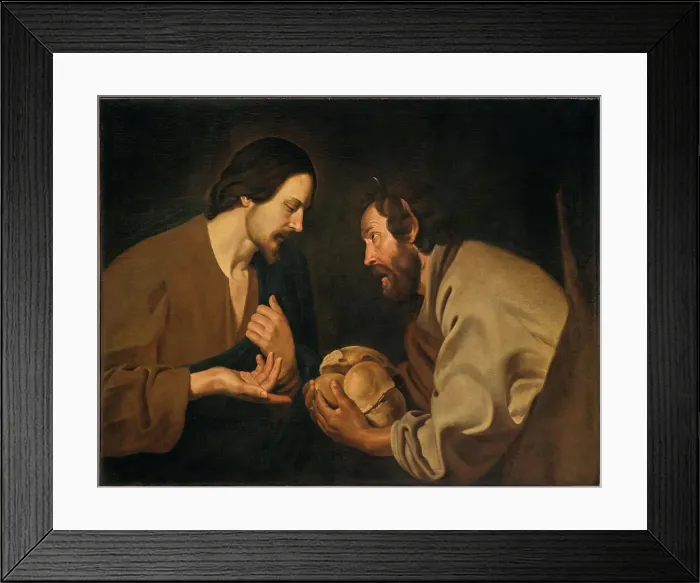 Framed Print : Christ and the Demon, ca 1611. Creator: Ribera, José, de (1591-1652) Framed Print : Christ and the Demon, ca 1611. Creator: Ribera, José, de (1591-1652)