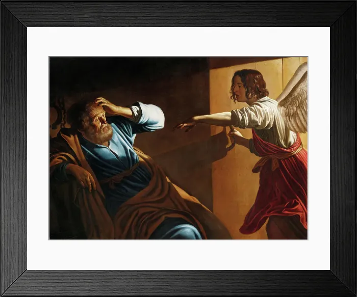 Framed Print : The Liberation of Saint Peter, c. 1616-1618. Creator: Honthorst, Gerrit, van (1590-1656) Framed Print : The Liberation of Saint Peter, c. 1616-1618. Creator: Honthorst, Gerrit, van (1590-1656)