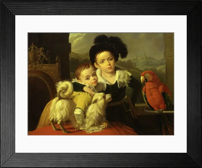 Framed Print : Portrait of Sergei and Pyotr Kolosov (Giraysky), 1819. Creator: Courteille, Nicolas, de (1768-after 1830) Framed Print : Portrait of Sergei and Pyotr Kolosov (Giraysky), 1819. Creator: Courteille, Nicolas, de (1768-after 1830)