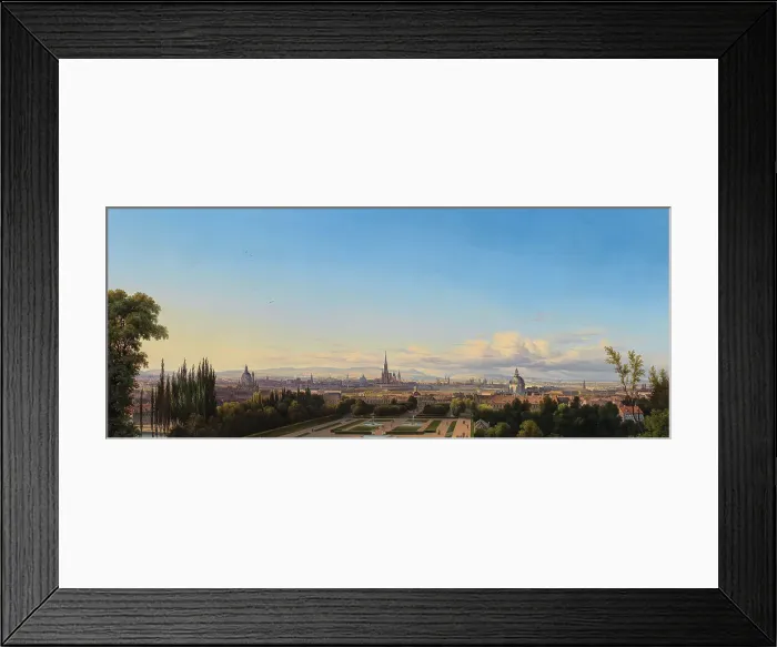 Framed Print : Vienna seen from the Belvedere Gardens, Mid of the 19th cen. Creator: Hintze, Johann Heinrich (1800-1861) Framed Print : Vienna seen from the Belvedere Gardens, Mid of the 19th cen. Creator: Hintze, Johann Heinrich (1800-1861)