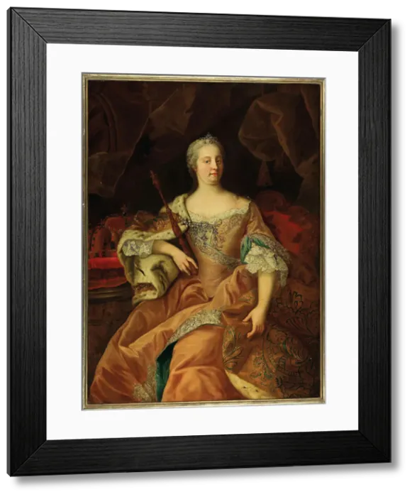 Framed Print : Portrait of Empress Maria Theresia (1717-1780), as Queen of Hungary and Bohemia. Creator: Mijtens (Meytens), Martin van, the Younger (1695-1770) Framed Print : Portrait of Empress Maria Theresia (1717-1780), as Queen of Hungary and Bohemia. Creator: Mijtens (Meytens), Martin van, the Younger (1695-1770)