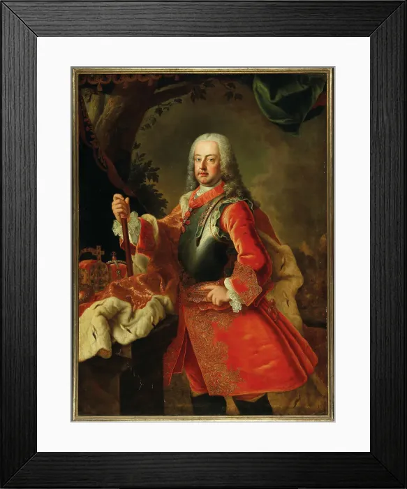 Framed Print : Portrait of Emperor Francis I of Austria (1708-1765). Creator: Mijtens (Meytens), Martin van, the Younger (1695-1770) Framed Print : Portrait of Emperor Francis I of Austria (1708-1765). Creator: Mijtens (Meytens), Martin van, the Younger (1695-1770)