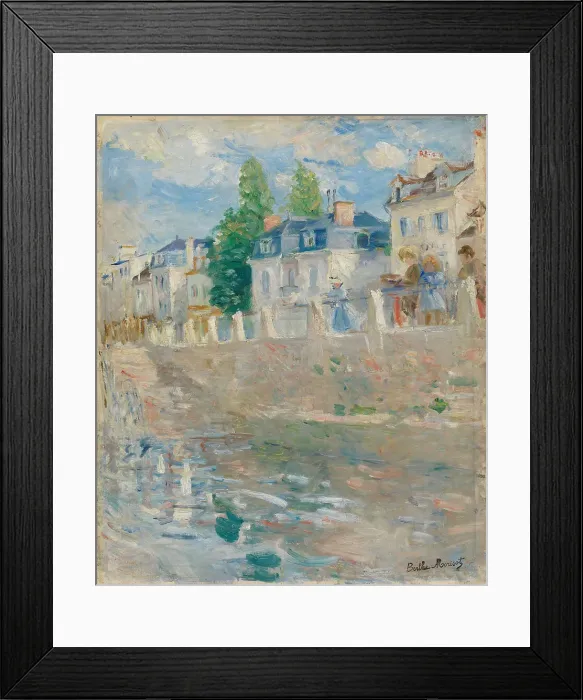 Framed Print : On the Banks of the Seine at Bougival, 1883. Creator: Morisot, Berthe (1841-1895) Framed Print : On the Banks of the Seine at Bougival, 1883. Creator: Morisot, Berthe (1841-1895)