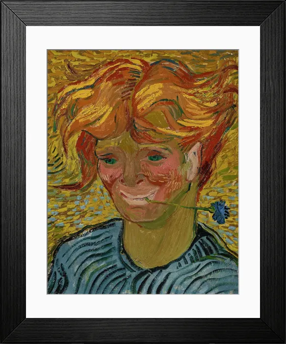 Framed Print : Young Man With Cornflower, 1890. Creator: Gogh, Vincent, van (1853-1890) Framed Print : Young Man With Cornflower, 1890. Creator: Gogh, Vincent, van (1853-1890)