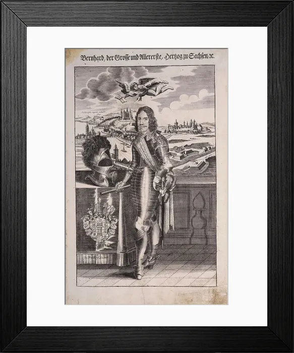 Framed Print : Bernard of Saxe-Weimar (1604-1639), c. 1710. Creator: Marchand, Johann Christian (1680-1711) Framed Print : Bernard of Saxe-Weimar (1604-1639), c. 1710. Creator: Marchand, Johann Christian (1680-1711)