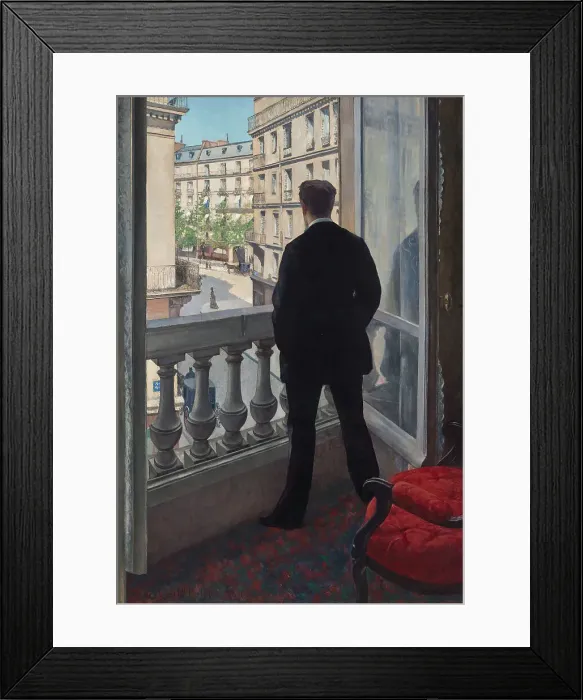 Framed Print : Jeune homme à sa fenêtre, 1876. Creator: Caillebotte, Gustave (1848-1894) Framed Print : Jeune homme à sa fenêtre, 1876. Creator: Caillebotte, Gustave (1848-1894)